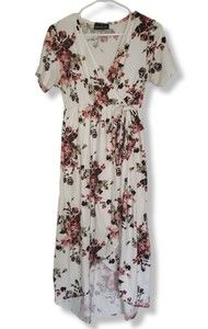 Duetime Maternity Women’s Floral Front Tie Maxi Dress Size M
